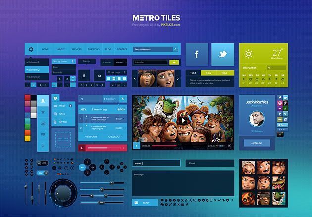 Metro Tiles UI Kit