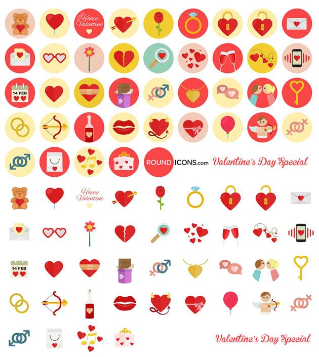 Free download: 40 Valentine’s icons