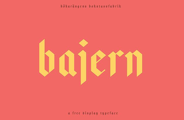 Bajern — бесплатный и элегантный шрифт под готику