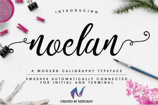 Noelan — современный каллиграфический шрифт для плакатов, флаеров и пр.